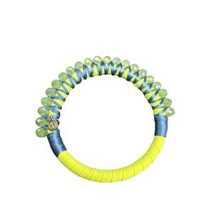 Sankalpa Bangle Bracelet. Neon Yellow, Blue, Green Beads. New Without Tags.
